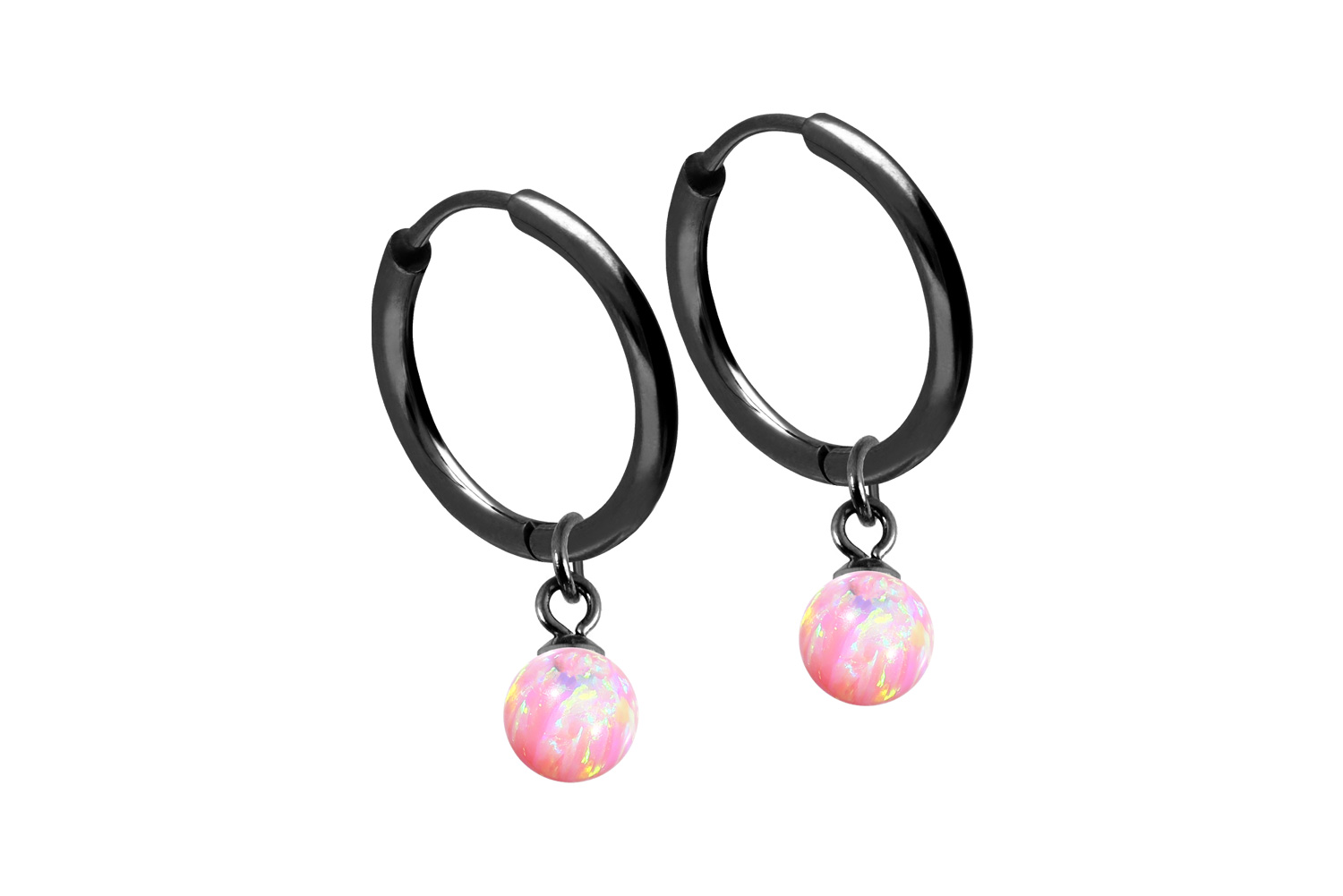 Chirurgenstahl Ohrclicker Creolen SYNTHETISCHER OPAL von Piercingline